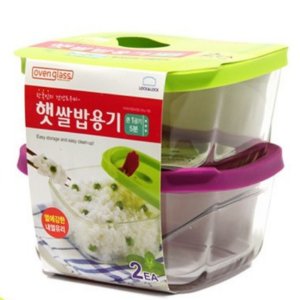 락앤락 오븐글라스 햇쌀밥용기 410mlX6조 사각 전자레인지 이유식 냉동밥 보관 용기