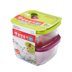 락앤락 오븐글라스 햇쌀밥용기 410mlX2조 사각 전자레인지 이유식 냉동밥 보관 용기