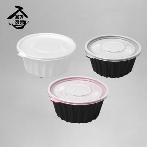 튼튼TY 195파이 미니탕 대 300개입 백색,검정,투톤 1350ml 일회용포장용기 탕용기 고강도 국밥 찌개 우동 해장국 185 195 U D TY