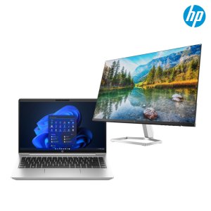 HP 비지니스 프로북 445 G10 9F169PT AMD 라이젠5 16GB 메모리 구성 27인치 모니터 세트