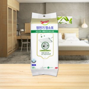 3M 정전기 청소포 대형 30매 엠보싱 무자극 찌든때 기름때 얼룩