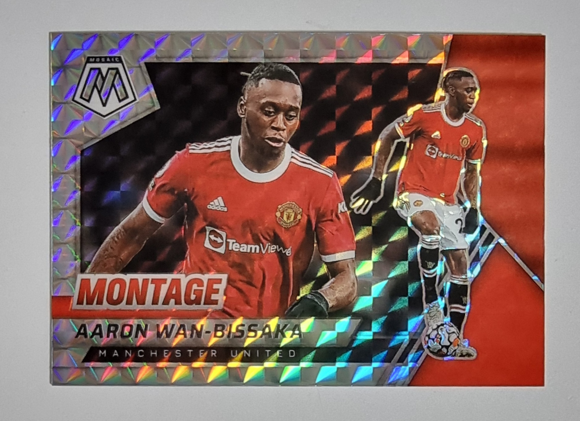 [천냥카드/설명필독] 아론 완-비사카 2021-22 Panini Mosaic Premier League Montage Mosaic Prizm No-28 파니니 축구카드