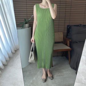 하이퀄리티 도톰 플리츠 소프트 스퀘어넥 나시 원피스 6color