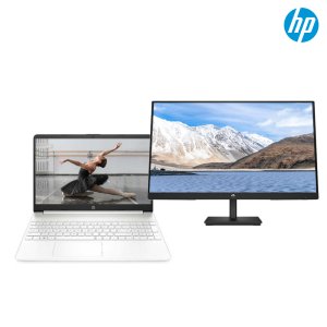 HP Laptop 15s-fq5299TU 인텔 i3 12세대 15인치형 노트북 8GB 메모리 구성 24인치 몬니터 세트