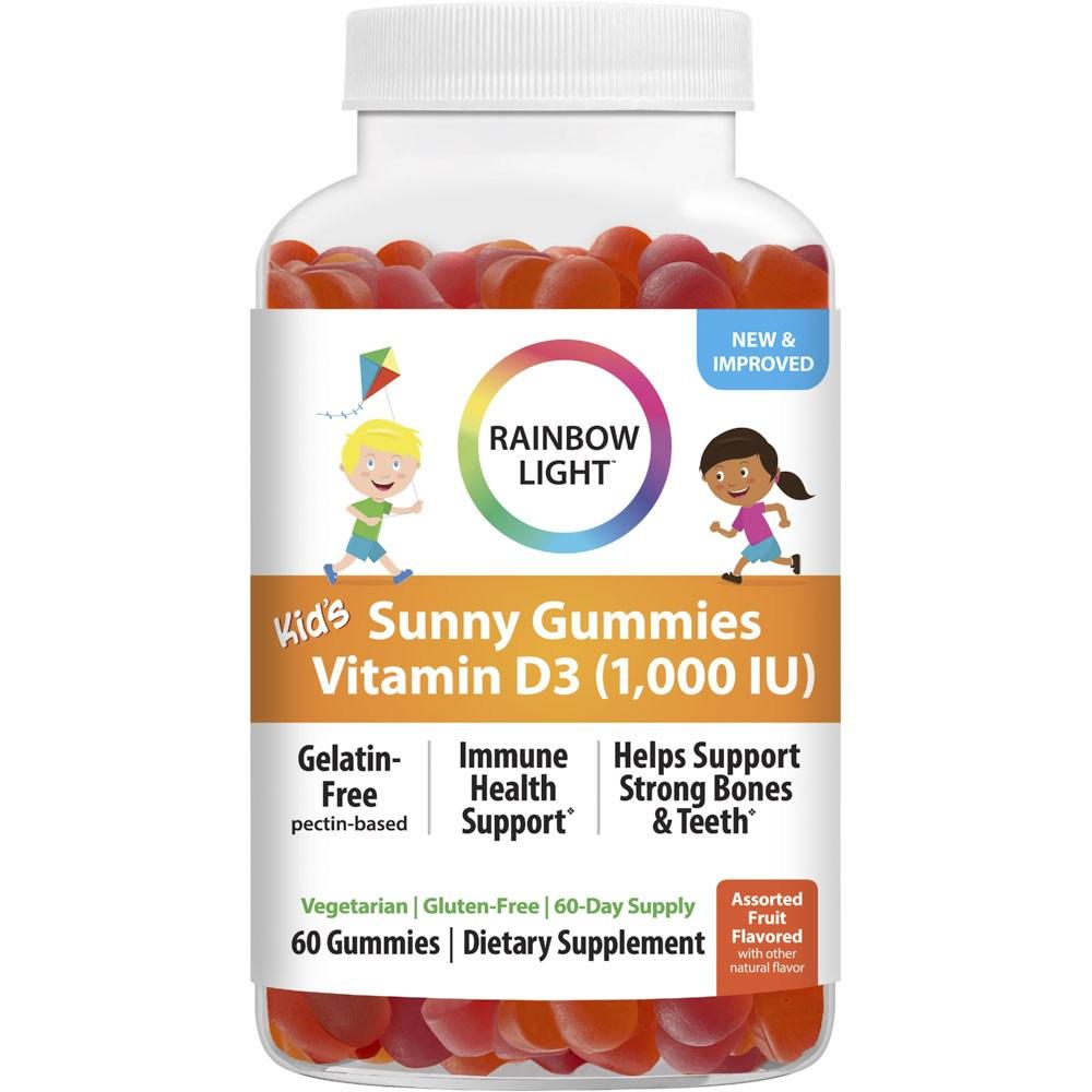 레인보우라이트 써니 맛 구미 1000 lU 비타민 과일 D3 60정 <b>Vitamin D</b>