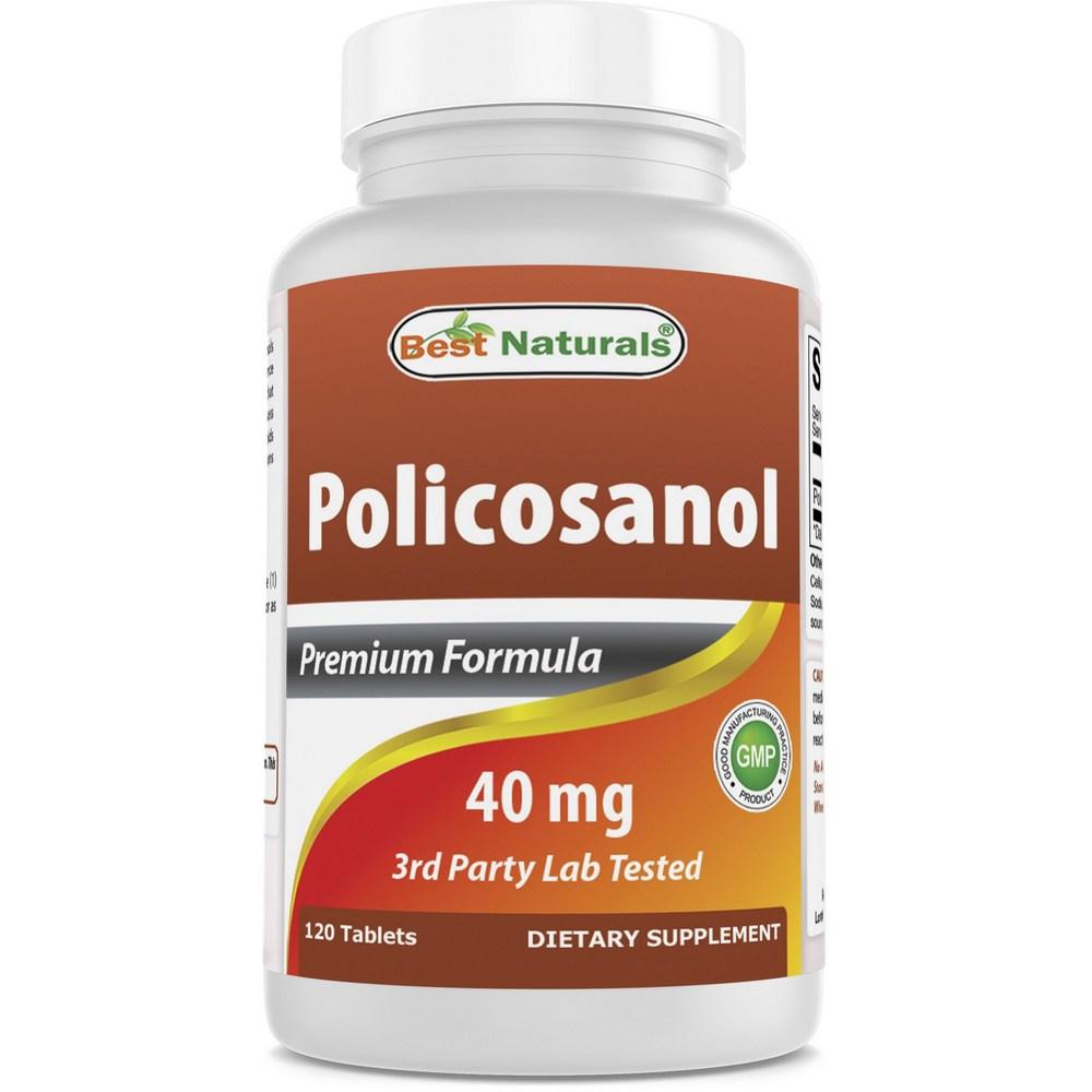 <b>베스트네츄럴스</b> 프리미엄 포뮬러 <b>폴리코사놀</b> 40mg 120정 폴리코사눌