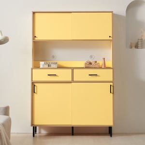 메이시 1200 홈카페장 2서랍 키큰 장식장 주방 수납장 세트