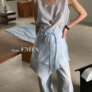 [SALE-last] 언발랩 원피스 레이어드 원피스 시스루 나시 원피스