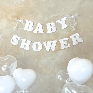 베이비샤워 가랜드 화이트 펠트 파티 소품 용품