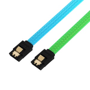넥시 SATA3 ㅡ자 락형 케이블 0.3m 그린 NX1252