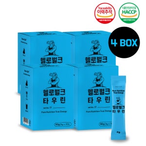 헬로벌크 타우린 피로회복제 스테미너 불균형 30포, 4개