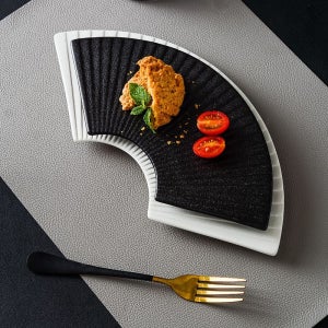 부채꼴 모양 일식 오마카세 스시 세라믹 호텔 이자카야 플레이트 접시