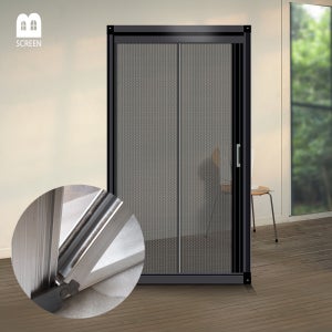 방충망닷컴 하단접이 올블랙 촘촘망 1000x2100