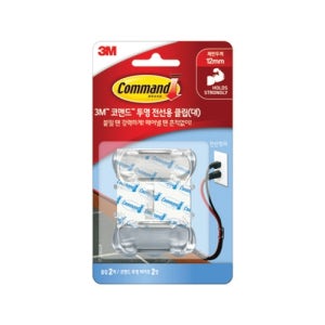 3M 코맨드17303 투명전선용클립 대 클립2 테이프3
