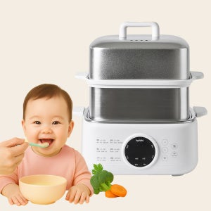 스텐 전기 찜기 이유식 야채 고구마 만두 삶는기계 3단 대용량 스팀 찜솥
