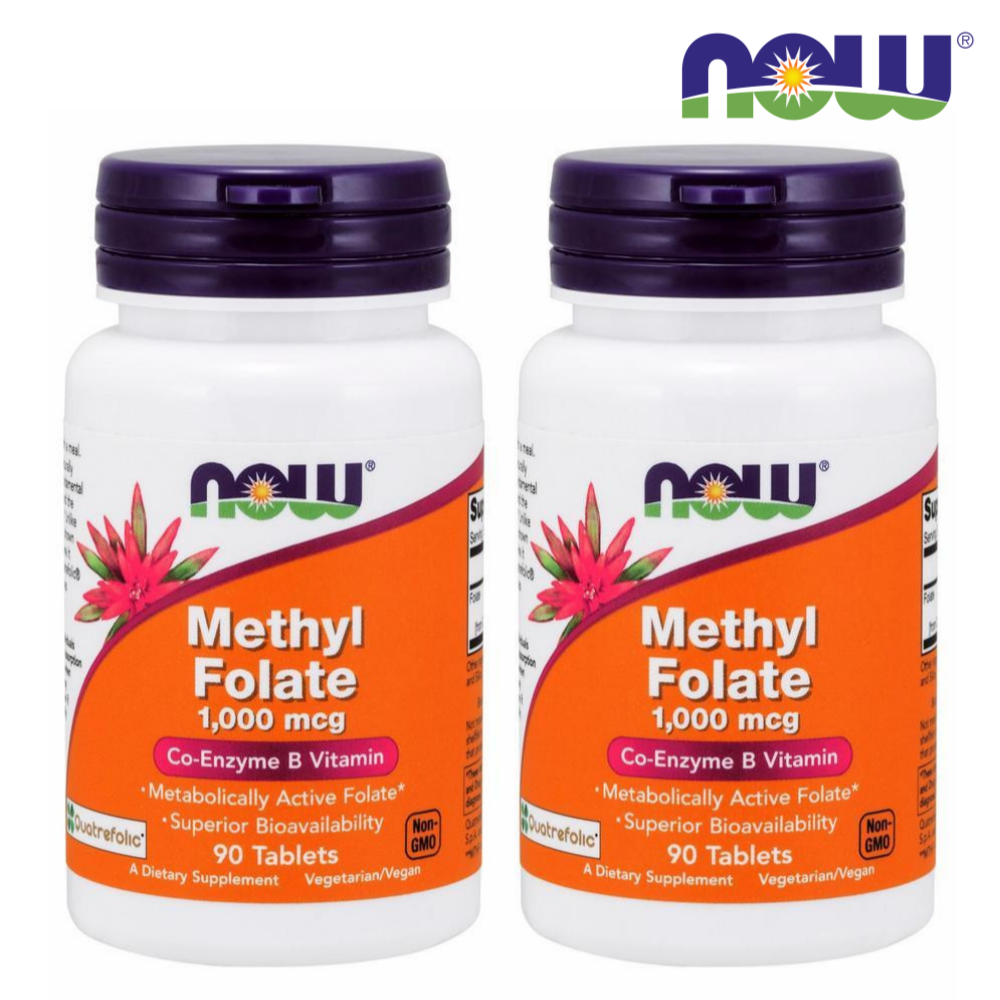 나우푸드 <b>메틸 폴레이트</b> 활성엽산 1000mcg 90정 2통