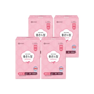 좋은느낌 생리대 오리지널 울날중 중형 36매입, 4팩