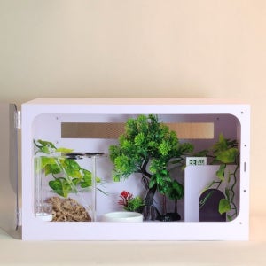 게코 사육장 포맥스 도마뱀 파충류 집 하우스 아크릴문 화이트 50x30x30cm