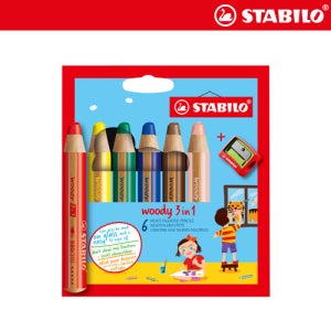 [스타빌로]우디3in1 색연필 6색세트
