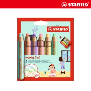[스타빌로]우디3in1 파스텔 색연필 6색세트
