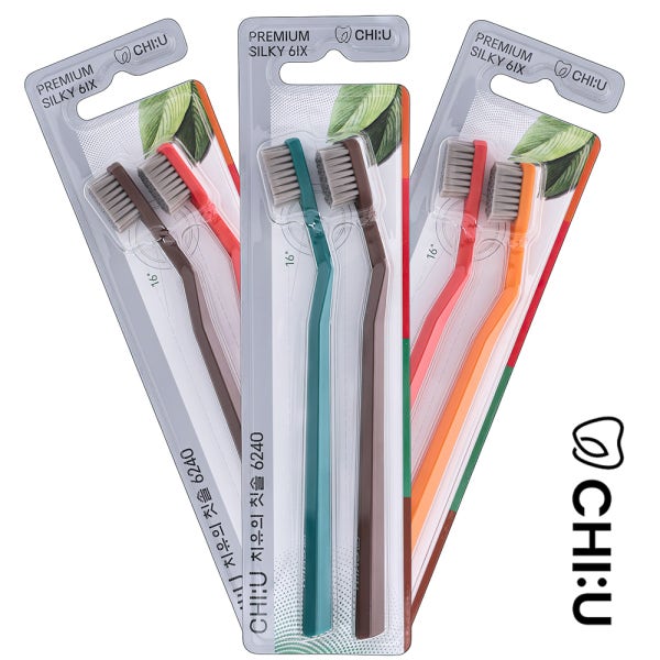 치유의 칫솔 6240 0.1mm 육각형 핸들 16-26 이중굴곡구조 (2개입)