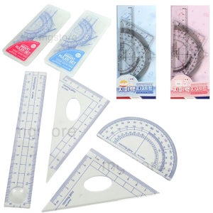 모닝글로리 스마트 삼각자 각도기세트 지퍼백