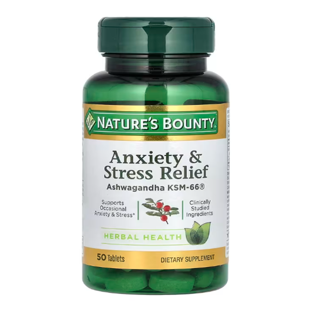 네이쳐스바운티 <b>불안</b> &amp; <b>스트레스 완화 아슈와간다</b> KSM-66 50정