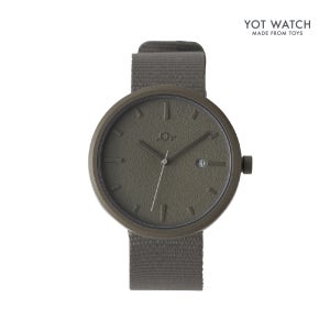 YOT WATCH 40mm 카키 남성 시계 A3-YW40KH 리사이클 와이오티워치