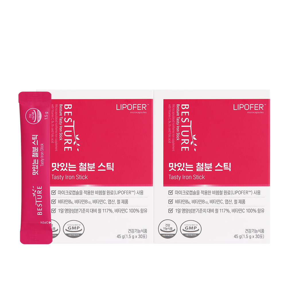 베스처 맛있는 철분 비헴철 스틱 자두맛 30포, 2개