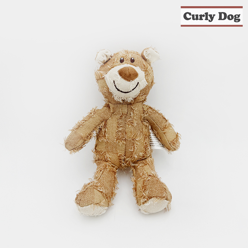 강아지장난감 브라운테디베어 삑삑이 이갈이 반려견 애착인형