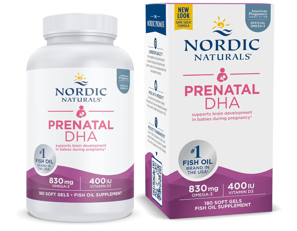노르딕 내추럴스 <b>프리네이탈 DHA</b> 임산부 오메가3 830mg 비타민D3 400IU 180정
