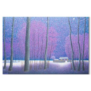 장용길 작가 아트에디션 겨울 풍경화 자연 그림 거실 인테리어 그림 추상화 집으로 돌아가는길 캔버스 액자 중대형20호[72.7x53cm]