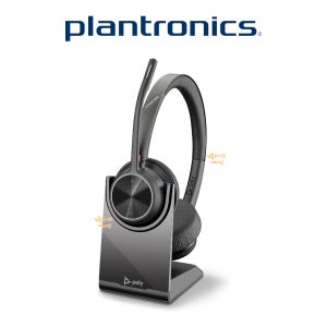 Plantronics Poly 보이저 4320 UC 무선 헤드셋 헤드폰 블랙