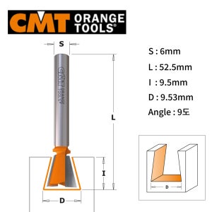 CMT 씨엠티 9.5mm 도브테일 주먹장 트리머 비트 Dovetail 718.095.11