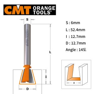 CMT 씨엠티 12.7mm 도브테일 주먹장 트리머 비트 Dovetail 718.127.11