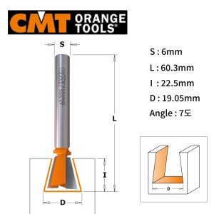 CMT 씨엠티 19mm 도브테일 주먹장 트리머 비트 Dovetail 718.190.11