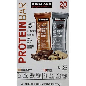 커클랜드시그니쳐 프로틴바 60g 20개입 초콜릿 피넛버터 청크 쿠키앤크림