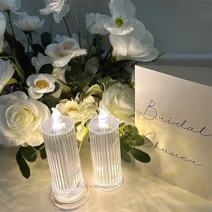 로나파티 LED 촛대 캔들 무드등 세트 모던 화이트 파티 용품 장식 소품 감성 조명