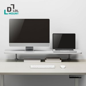 엘디 엘마운트 APL-ST1000W 화이트 클램프형 모니터받침대 모니터 듀얼선반