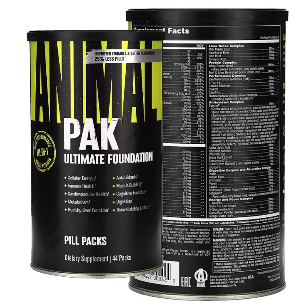 애니멀 <b>스포츠 멀티</b>비타민 PAK 얼티미트 파운데이션 44 <b>팩</b>