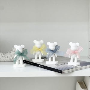 리본 미니 베어 석고방향제 인테리어소품 실내 디퓨저 집들이선물 차량용방향제