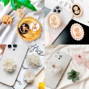 데코 그립 톡 골드 곰돌이 테디베어 스티커 맥세이프 자석 마그네틱