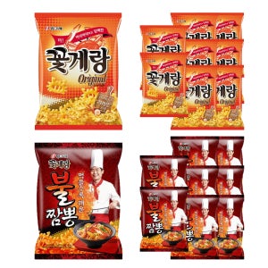 빙그레 꽃게랑 70g 꽃게랑불짬뽕 70g 각 8개씩 (총16개)
