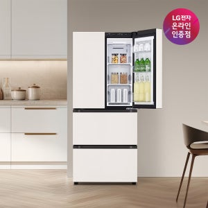 LG 디오스 오브제컬렉션 김치톡톡 Z408MEEF23 스탠드형 김치냉장고 402L (베이지/메탈) 4도어 양문형 냉장고