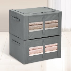 더조은홈 패브릭 리빙박스 옷 이불 소품 정리함 56L 2P