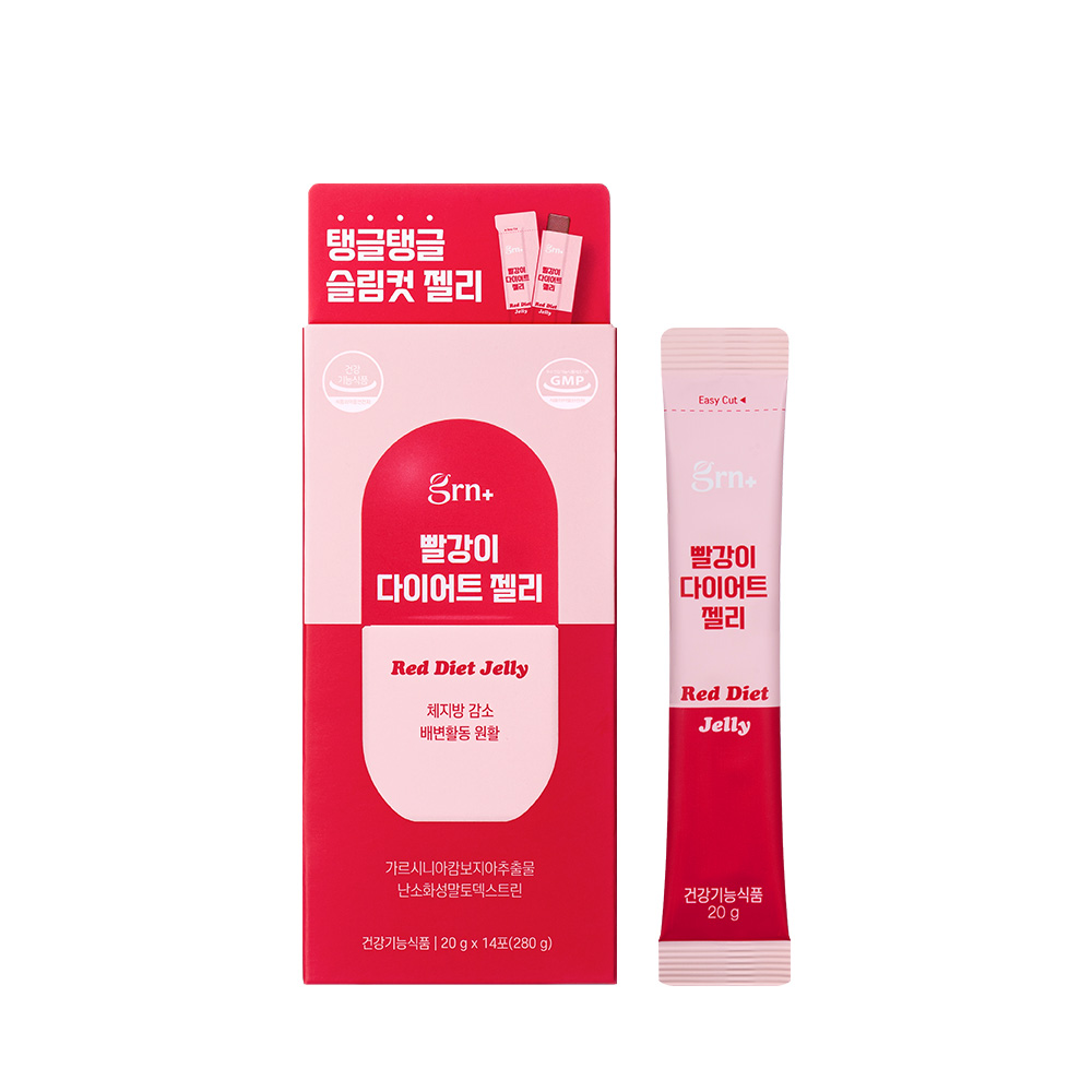 GRN 빨강이 다이어트 젤리 <b>탄수화물</b>컷팅제 가르시니아 쾌변 식이섬유 14포, 1개