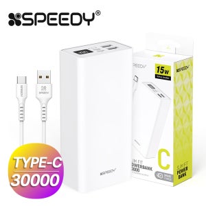스피디 슬림 핏 보조배터리 30000mAh(CP 0.2M 케이블 포함)_화이트