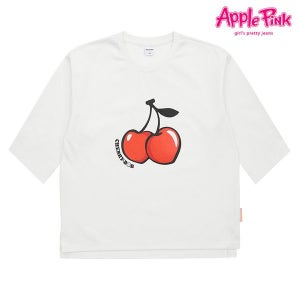[애플핑크]체리 프린팅 7부 티셔츠
