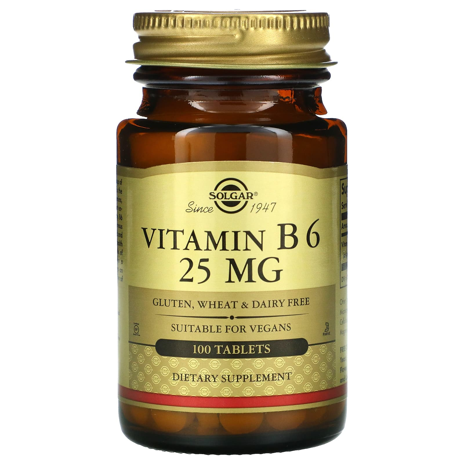 솔가 비타민B6 피리독신 25mg 100정