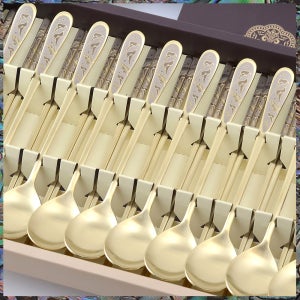 카라 티타늄수저 10벌세트/신혼부부 집들이선물 결혼 이사 아파트 분양 축하 숟가락